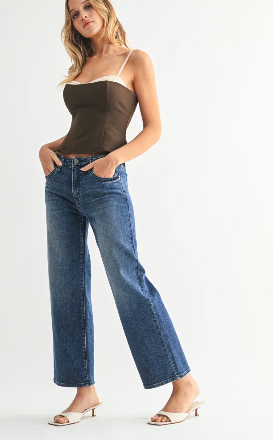 Petite Slim Wide Leg Jeans