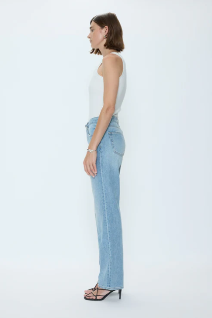 Pistola Issa Mid Rise Relaxed Straight Jeans in Road Trip