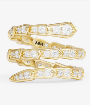 Pave Serpent Ring in Gold