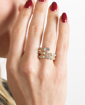 Pave Serpent Ring in Gold