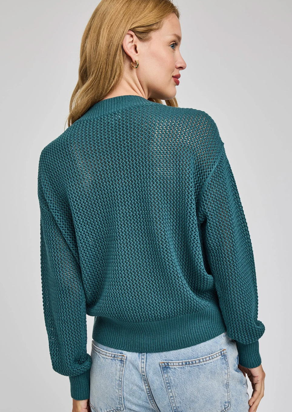 Jensen V-neck Sweater in Lagoon
