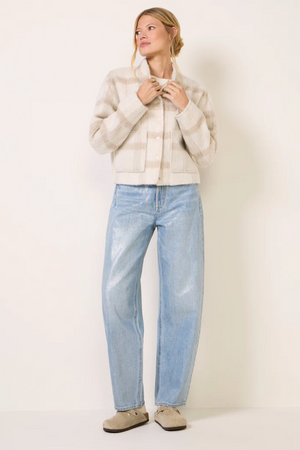 Pistola Wes Metallic Denim Bowed Jeans In Spellbound