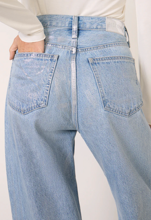 Pistola Wes Metallic Denim Bowed Jeans In Spellbound