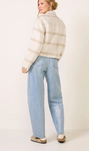 Pistola Wes Metallic Denim Bowed Jeans In Spellbound