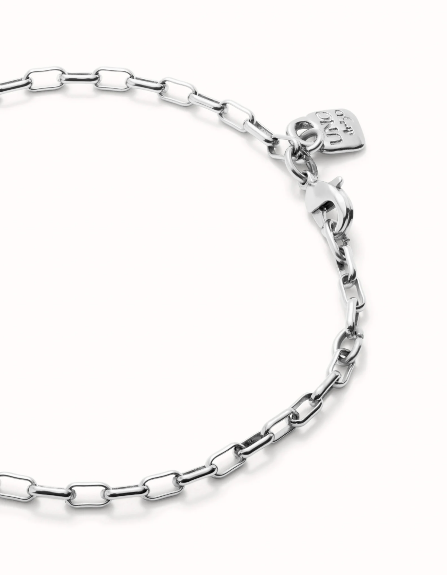 UNODE50 Mid-sized Link Charm Chain Bracelet in Silver