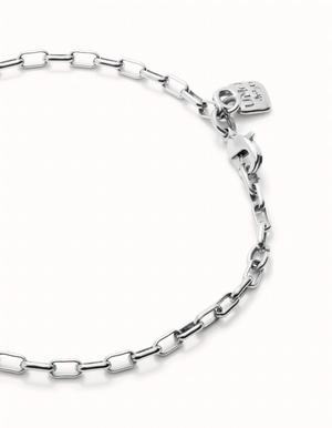 UNODE50 Mid-sized Link Charm Chain Bracelet in Silver