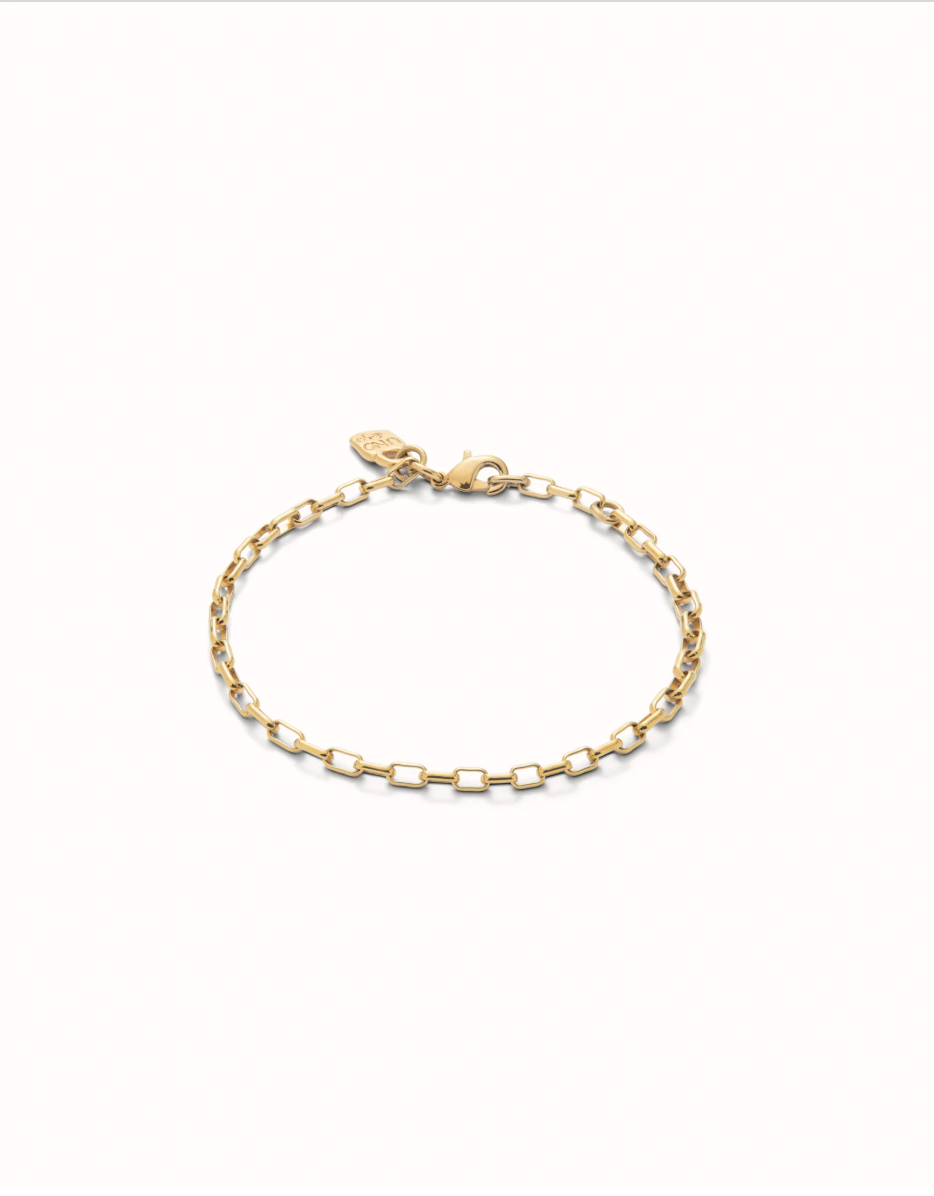 UNODE50 Mid-sized link Charm Chain Bracelet in Gold