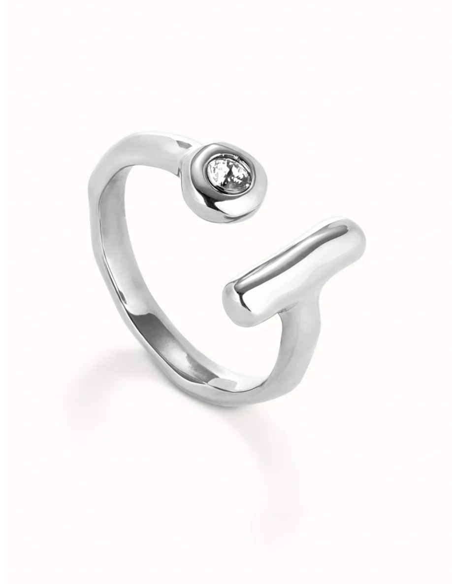 UNODE50 Open Ring with White Topaz