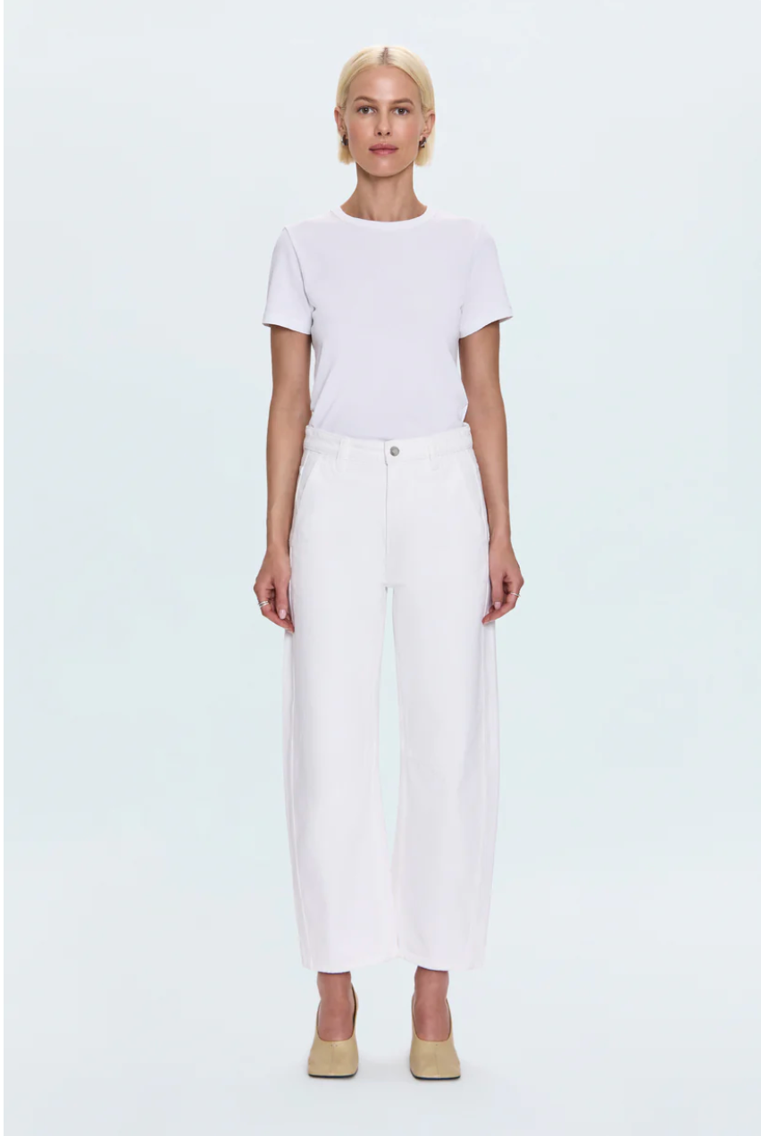 Pistola Beau Seamed Crescent Leg in Paper White