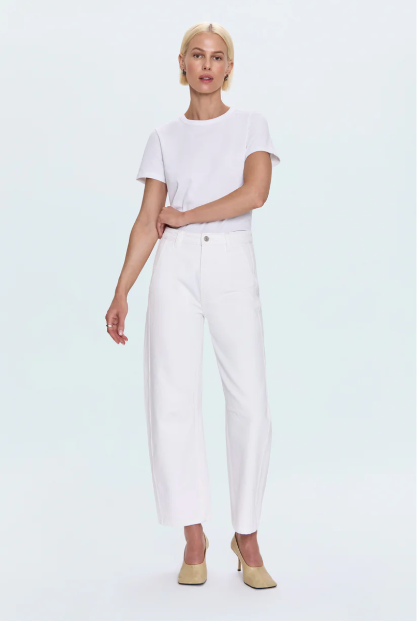 Pistola Beau Seamed Crescent Leg in Paper White