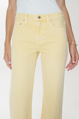 Pistola Lexi Mid Rise Bowed Straight in Day Glow Yellow