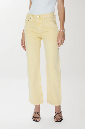 Pistola Lexi Mid Rise Bowed Straight in Day Glow Yellow