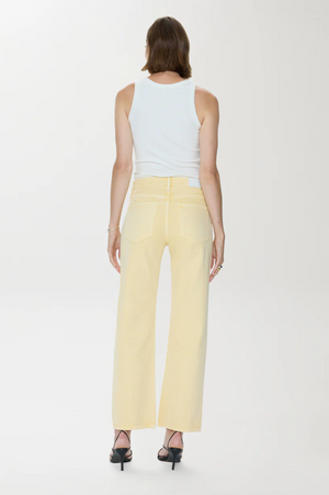 Pistola Lexi Mid Rise Bowed Straight in Day Glow Yellow