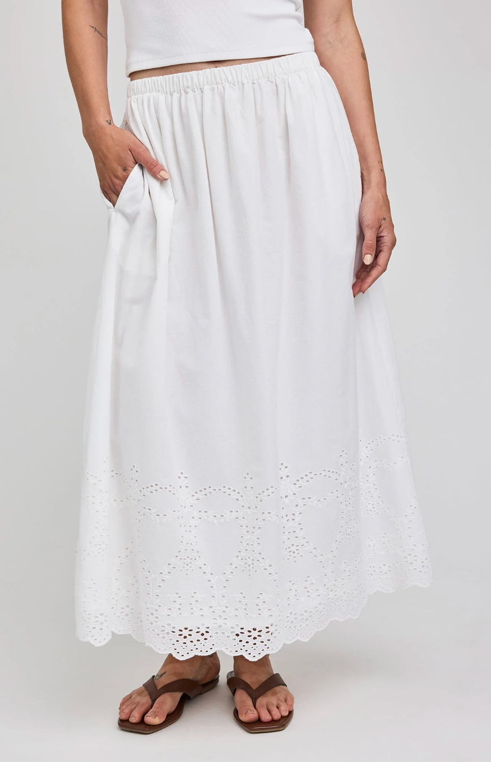 Elodie Maxi Skirt in White