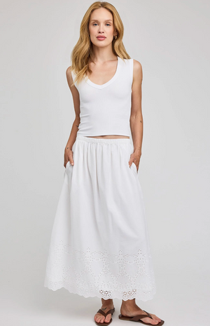Elodie Maxi Skirt in White