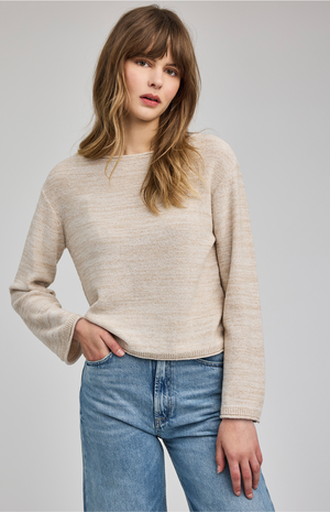 Angie Lightweight Sweater in Linen Beige