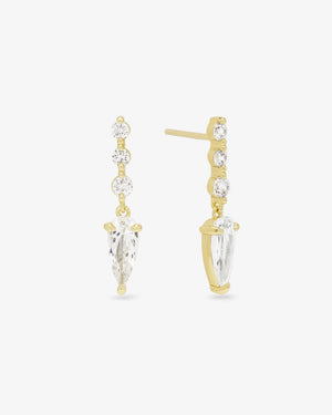 Melinda Maria She's Arrived Drop Earrings in Gold 