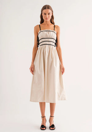Lena Midi Dress with Tie Details