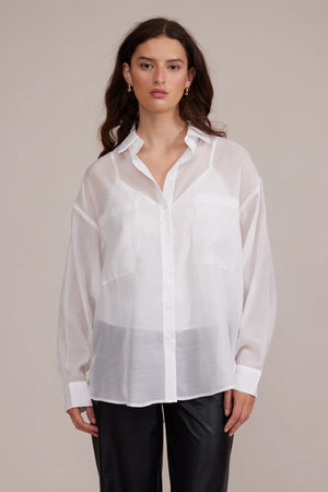 Lucy Paris Carlen Cargo Pocket White Top