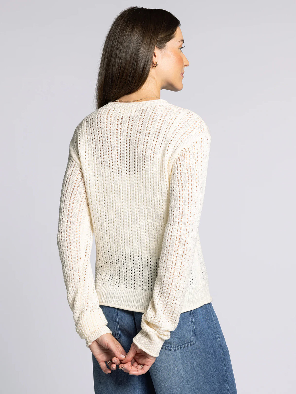 Joan Knit Sweater in Bone White
