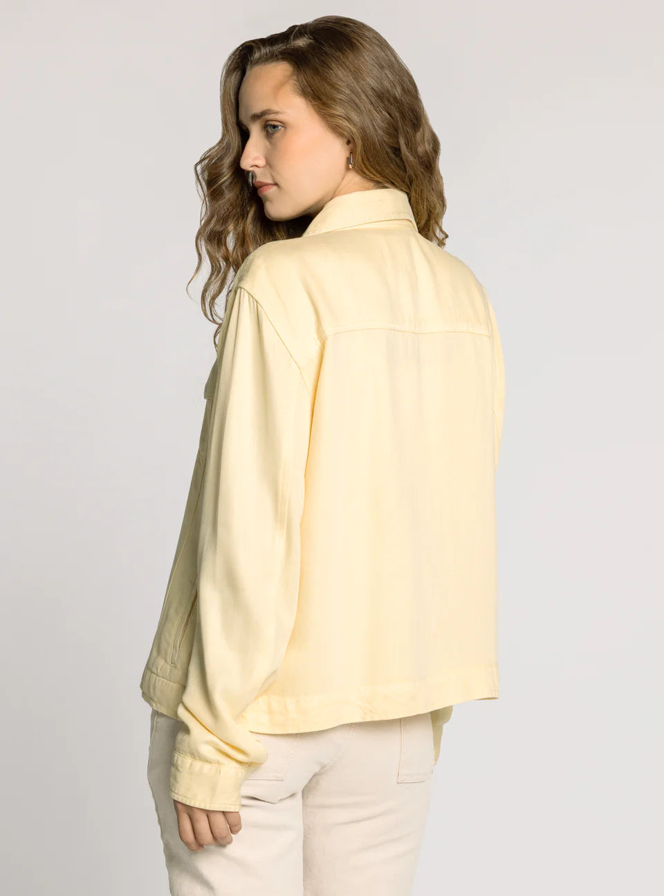 Jackie Denim Jacket in Butter Yellow