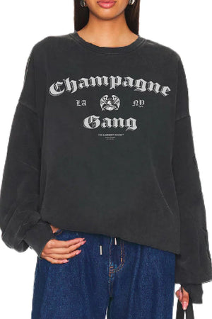 Laundry Room Champagne Gang Black Sweatshirt