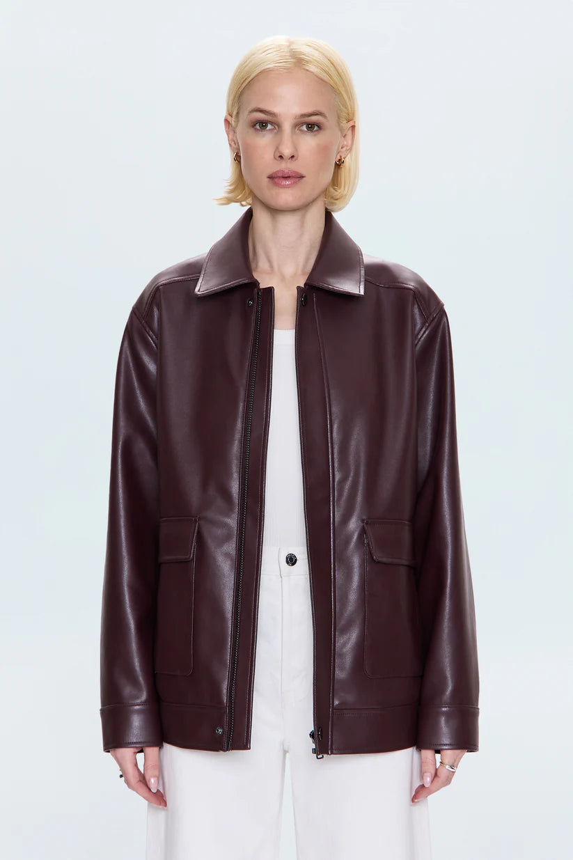 Pistola Valerie Leather Jacket in Cabernet