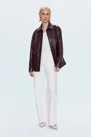 Pistola Valerie Leather Jacket in Cabernet