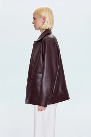Pistola Valerie Leather Jacket in Cabernet