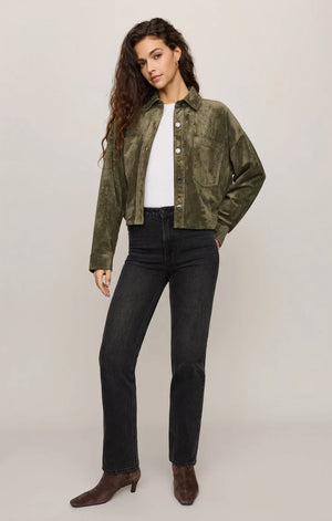 Z Supply All Day Cropped Suede Jacket in Monstera