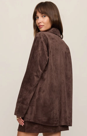 Z Supply Decker Suede Chore Coat in Dark Chocolate