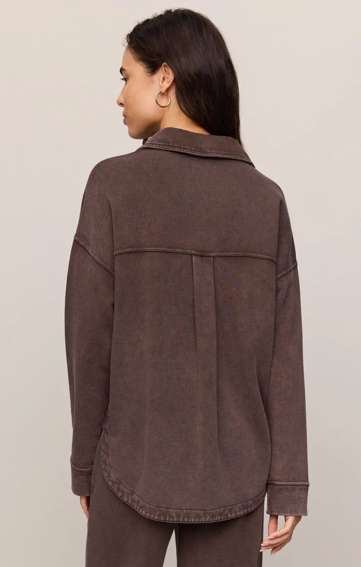 Z Supply All Day Knit Jacket in Dark Chocolate
