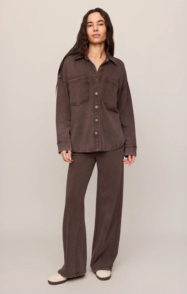 Z Supply All Day Knit Jacket in Dark Chocolate