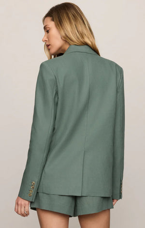 Z Supply Evan Linen Blazer in Everglade