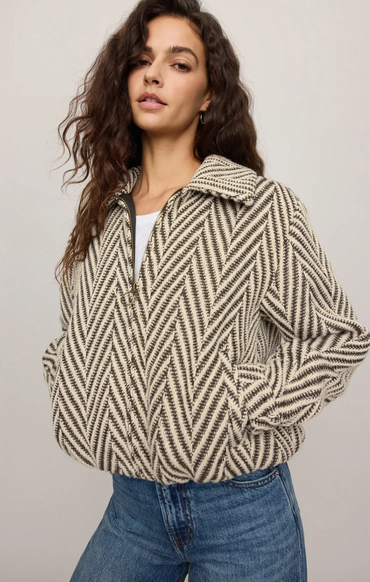 Z Supply Dunaway Bubble Jacket in Dark Chocolate