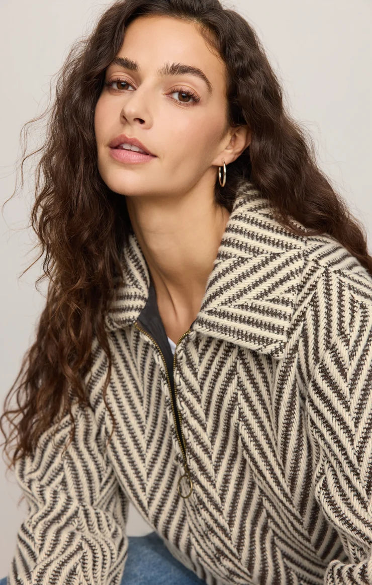 Z Supply Dunaway Bubble Jacket in Dark Chocolate