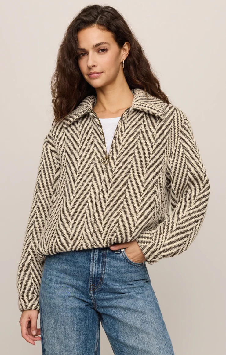 Z Supply Dunaway Bubble Jacket in Dark Chocolate