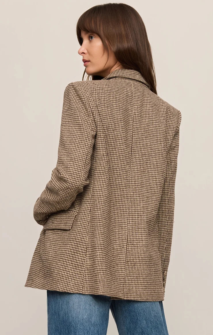 Z Supply Dark Chocolate Evan Houndstooth Blazer