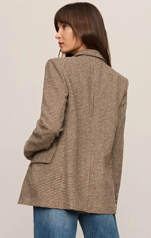 Z Supply Dark Chocolate Evan Houndstooth Blazer