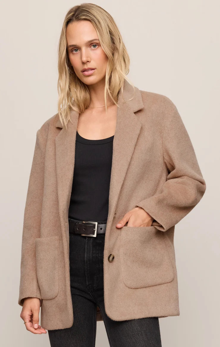 Z Supply Hutton Oversize Blazer in Classic Camel