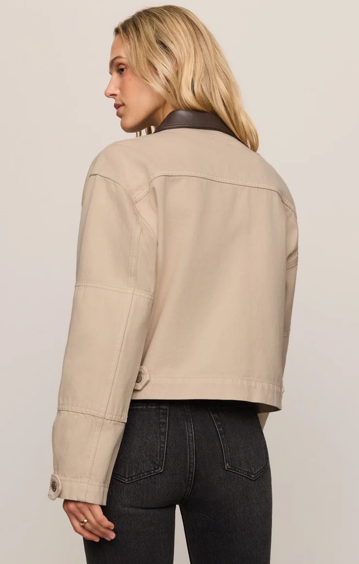 Z Supply Rey Cropped Chore Jacket in Soapstone