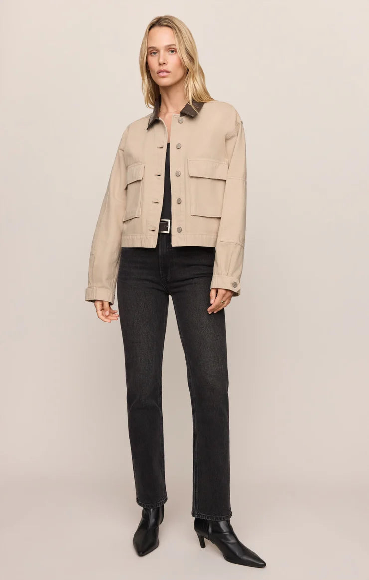 Z Supply Rey Cropped Chore Jacket in Soapstone