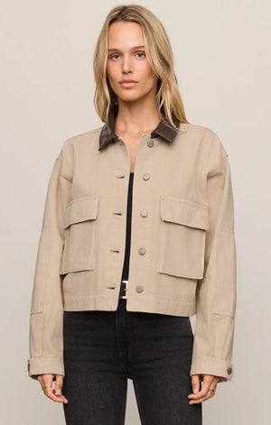 Z Supply Rey Cropped Chore Jacket in Soapstone