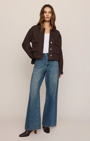 Z Supply Rey Cropped Chore Jacket in Umber