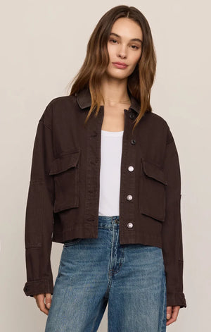 Z Supply Rey Cropped Chore Jacket in Umber