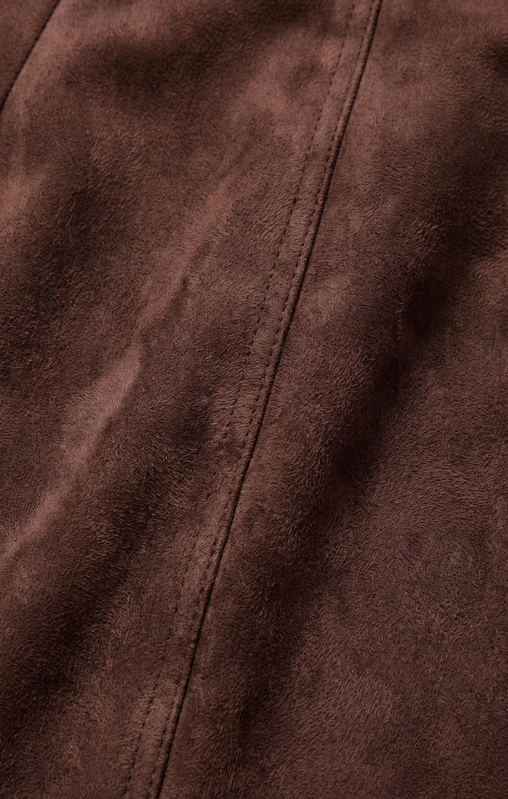 Z Supply Dark Chocolate Perri Suede Mini Skirt