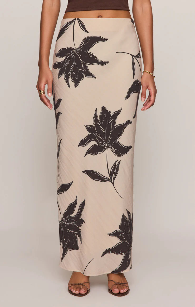 Z Supply Europa Clem Floral Skirt in Ecru