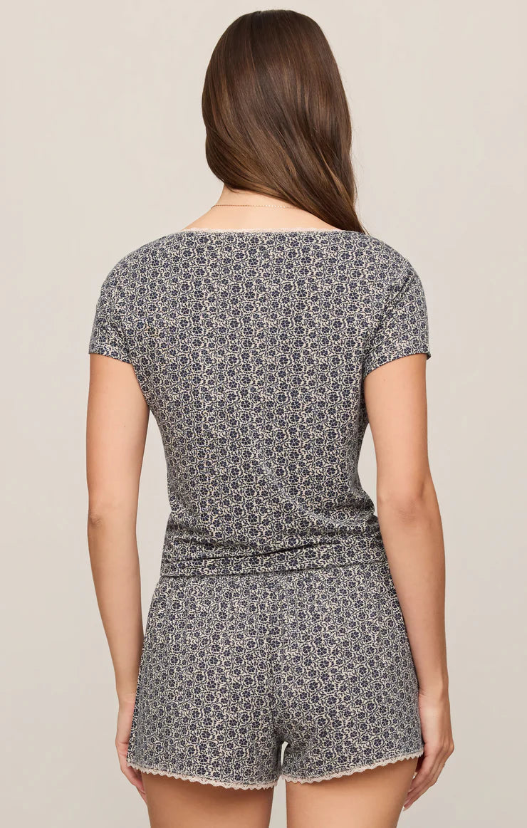 Z Supply Floral Short Sleeve Top