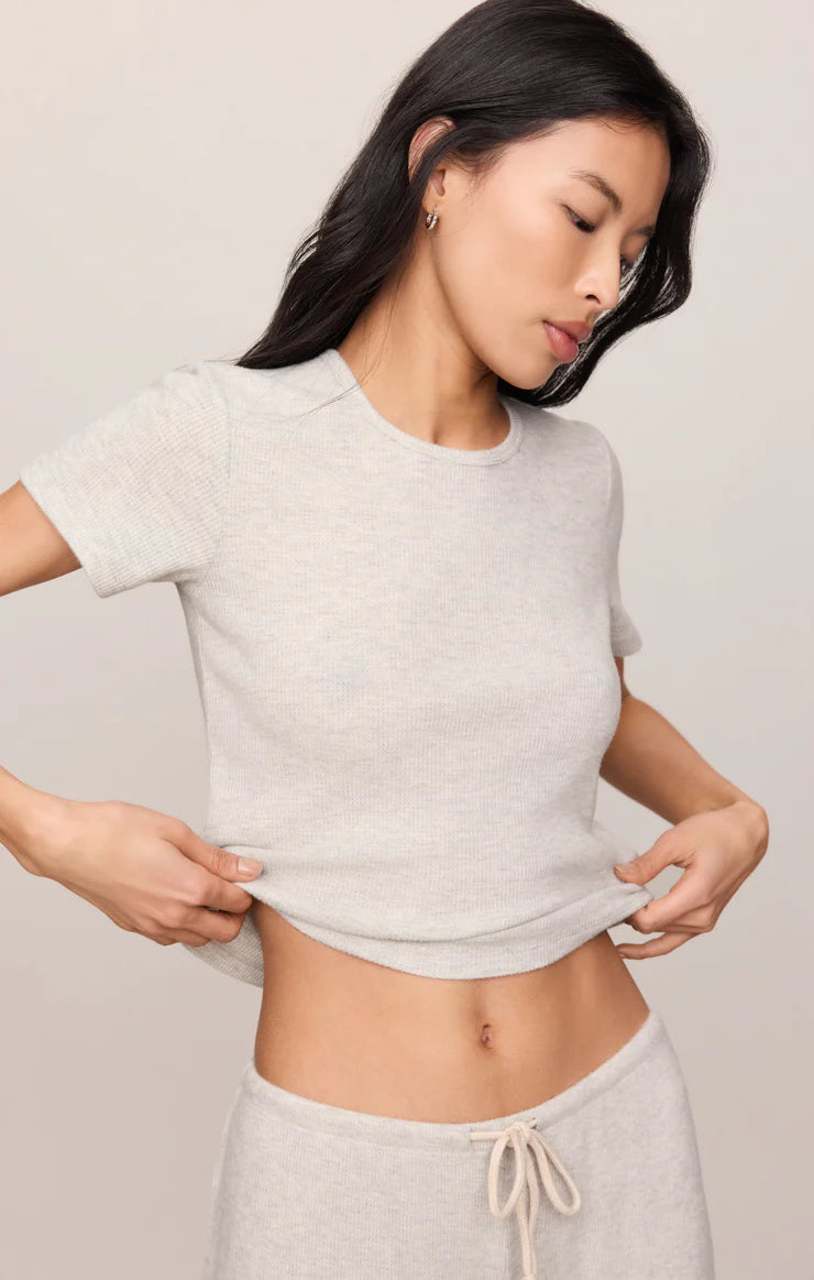 Z Supply Feather Grey Waffle Tee