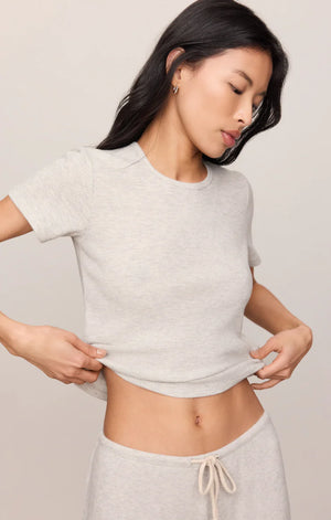 Z Supply Feather Grey Waffle Tee